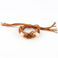 Simple Style Flower Wooden Beads Wax Line Braid Unisex Bracelets sku image 2