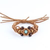 Simple Style Flower Wooden Beads Wax Line Braid Unisex Bracelets sku image 4