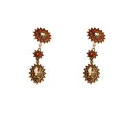 Retro Exaggerated Flower Alloy Rhinestones Women's Earrings Necklace main image 3