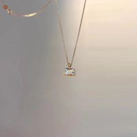 Sterling Silber Einfacher Stil Geometrisch Überzug Inlay Künstliche Edelsteine Halskette Mit Anhänger main image 5