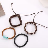 Ethnic Style Skull Pu Leather Alloy Wooden Beads Beaded Knitting Unisex Bracelets main image 3