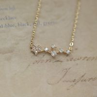 Sterling Silver 14K Gold Plated Simple Style Star Inlay Zircon Necklace sku image 1