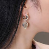 1 Pair Vintage Style Heart Shape Copper 18K Gold Plated Silver Plated Drop Earrings main image 2