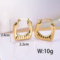 1 Pair Simple Style Geometric Inlay Titanium Steel Zircon 18K Gold Plated Earrings Ear Studs main image 3