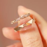 Sterling Silver Lady Geometric Plating Open Rings main image 1