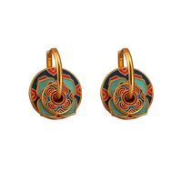 1 Pair Retro Geometric Enamel Plating Copper Earrings main image 3