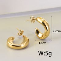 1 Pair Simple Style Geometric Inlay Titanium Steel Zircon 18K Gold Plated Earrings Ear Studs main image 5