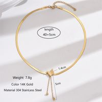 304 Stainless Steel 14K Gold Plated IG Style Elegant Korean Style Polishing Butterfly Double Layer Necklaces Necklace sku image 1