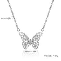 Copper Simple Style Butterfly Diamond Pendant Necklace sku image 1
