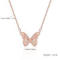 Copper Simple Style Butterfly Diamond Pendant Necklace sku image 3