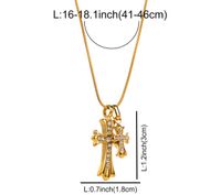 Stainless Steel Vintage Style Geometric Cross Plating Pendant Necklace main image 2