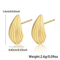 1 Pair Simple Style Shell Sterling Silver Gold Plated Ear Studs main image 2