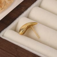1 Pair Simple Style Shell Sterling Silver Gold Plated Ear Studs main image 3