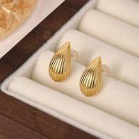 1 Pair Simple Style Shell Sterling Silver Gold Plated Ear Studs main image 1