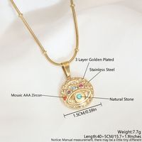 Simple Style Commute Heart Shape Life Tree Eye 304 Stainless Steel Shell Enamel Plating Shell 18K Gold Plated Women's Pendant Necklace sku image 6