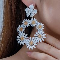 1 Pair Exaggerated Bohemian Sweet Flower Alloy Drop Earrings main image 6