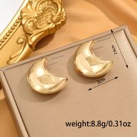 1 Pair Casual Simple Style C Shape Solid Color CCB Ear Studs main image 2