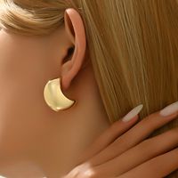 1 Pair Casual Simple Style C Shape Solid Color CCB Ear Studs main image 4