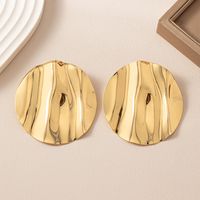 1 Pair Classic Style Round Plating Ferroalloy Ear Studs main image 5