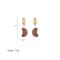 1 Pair Classical Exaggerated Simple Style Moon Polishing Stainless Steel Natural Stone 18K Gold Plated Drop Earrings sku image 5