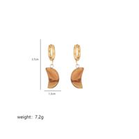 1 Pair Classical Exaggerated Simple Style Moon Polishing Stainless Steel Natural Stone 18K Gold Plated Drop Earrings sku image 6