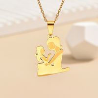 IG Style MAMA Simple Style Human Stainless Steel Alloy Mother'S Day Women's Pendant Necklace sku image 1