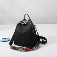 Mujeres Nylon Color Sólido Estilo Clásico Hilo De Coser Balde Cremallera Mochila De Moda main image 6