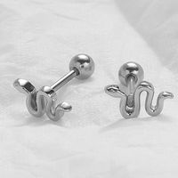 1 Pair Simple Style Snake Polishing Stainless Steel Ear Studs main image 1