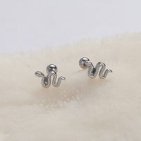 1 Pair Simple Style Snake Polishing Stainless Steel Ear Studs main image 3