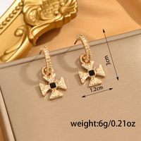 1 Pair Glam Baroque Style Cross Inlay Alloy Zinc Rhinestones Drop Earrings main image 2