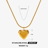 Acero Inoxidable 304 Chapados en oro de 18k Estilo Simple Forma De Corazón Collar Colgante main image 2