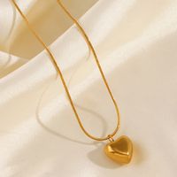 Acero Inoxidable 304 Chapados en oro de 18k Estilo Simple Forma De Corazón Collar Colgante main image 7