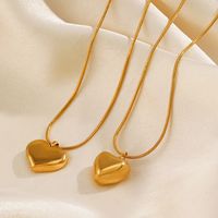 Acero Inoxidable 304 Chapados en oro de 18k Estilo Simple Forma De Corazón Collar Colgante main image 5