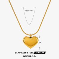 Acero Inoxidable 304 Chapados en oro de 18k Estilo Simple Forma De Corazón Collar Colgante sku image 1