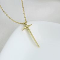 Copper 18K Gold Plated White Gold Plated Simple Style Geometric Cross Eye Plating Inlay Zircon Pendant Necklace main image 6