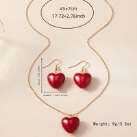 Sweet Classic Style Commute Heart Shape Plastic Ferroalloy Women's Jewelry Set main image 2
