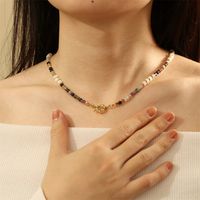 Freshwater Pearl Stone Copper 18K Gold Plated IG Style Sweet Simple Style Geometric Beaded Necklace main image 5