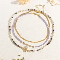 Freshwater Pearl Stone Copper 18K Gold Plated IG Style Sweet Simple Style Geometric Beaded Necklace main image 6