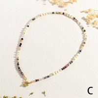 Süßwasserperle Stein Kupfer 18 Karat Vergoldet IG-Stil Süss Einfacher Stil Geometrisch Perlen Halskette sku image 2