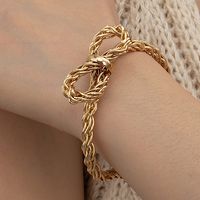 Sweet Simple Style Bow Knot Ferroalloy Wholesale Cuff Bracelets sku image 1