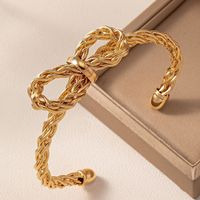 Sweet Simple Style Bow Knot Ferroalloy Wholesale Cuff Bracelets main image 4