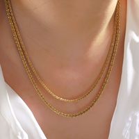 304 Stainless Steel 18K Gold Plated Simple Style Solid Color Necklace main image 7