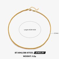 304 Stainless Steel 18K Gold Plated Simple Style Solid Color Necklace main image 2