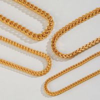 304 Stainless Steel 18K Gold Plated Vintage Style Chain Necklace main image 5