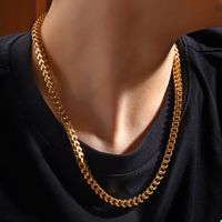 304 Stainless Steel 18K Gold Plated Vintage Style Chain Necklace main image 4