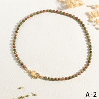 Stone Copper 18K Gold Plated IG Style Handmade Commute Geometric Heart Shape Beaded Inlay Zircon Necklace sku image 3