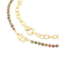 Stone Copper 18K Gold Plated IG Style Handmade Commute Geometric Heart Shape Beaded Inlay Zircon Necklace main image 8