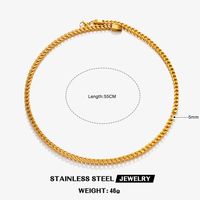 304 Stainless Steel 18K Gold Plated Vintage Style Chain Necklace sku image 7