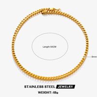304 Stainless Steel 18K Gold Plated Vintage Style Chain Necklace sku image 8