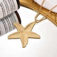 Wholesale Jewelry Vintage Style Exaggerated Starfish Alloy Iron Zinc Pendant Necklace main image 5